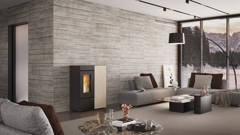 Annalisa Plus Gres Evo von Extraflame im Wohnraum