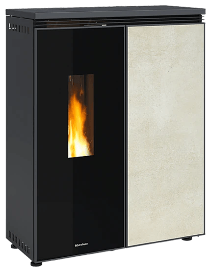 Floriana Idro Gres von Extraflame in Gres Ostuni, freigestellt