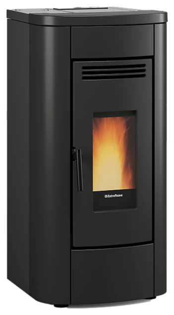 Klaudia 5.0 Evo von Extraflame in Schwarz, freigestellt
