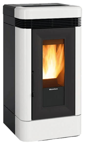 Lucia PLUS.16 von Extraflame in Weiss, freigestellt
