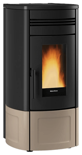 Noris Plus Lux von Extraflame in Taupe, freigestellt